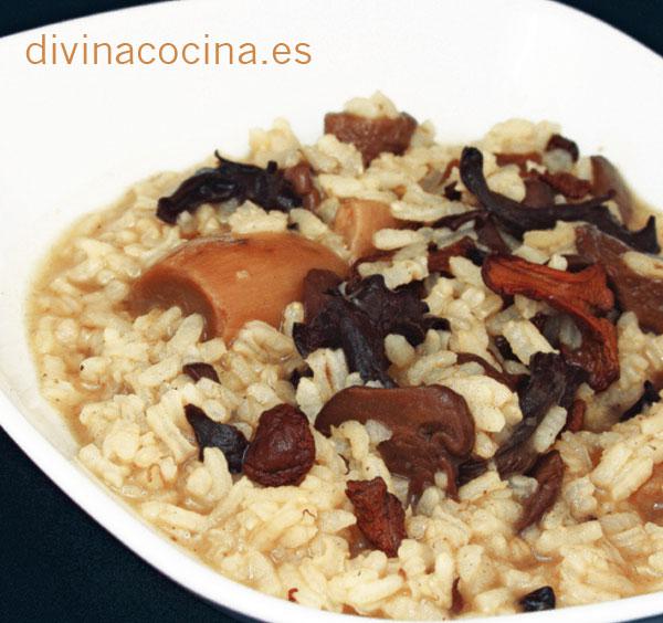 arroz con setas o champiñones