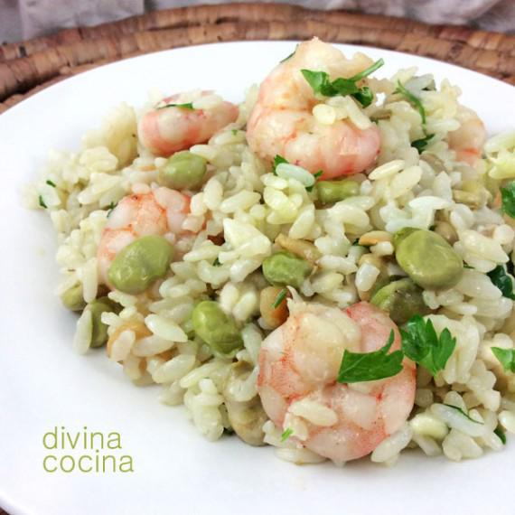 Arroz salteado con gambas al ajillo - Receta de DIVINA COCINA