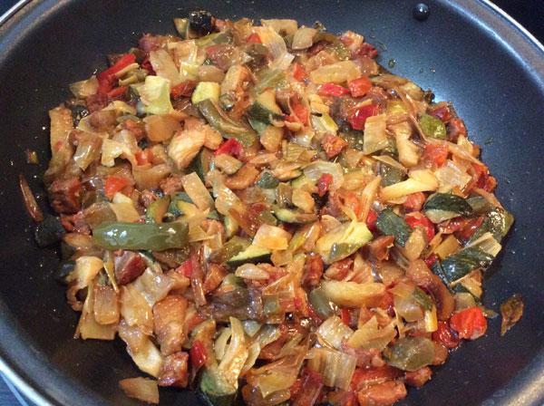 Arroz salteado con verduras detalle