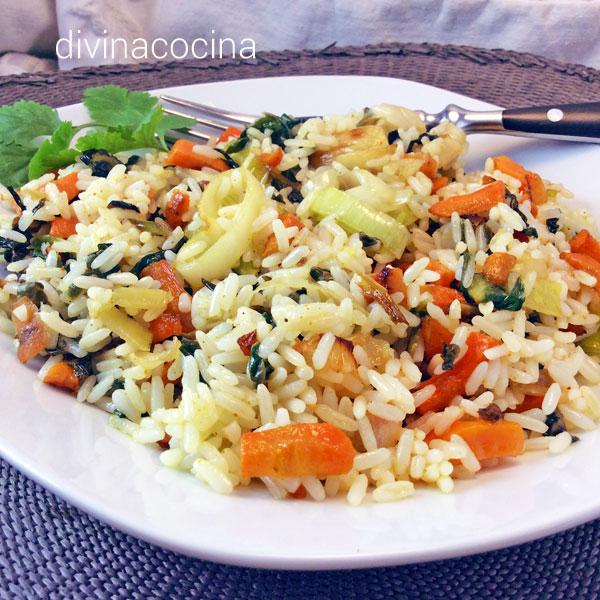 arroz salteado vegano