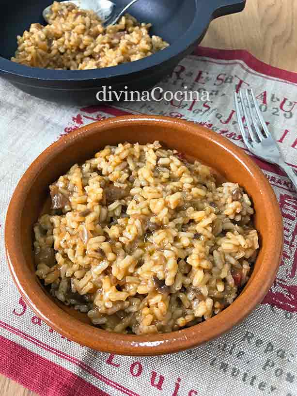 arroz con setas champinones 