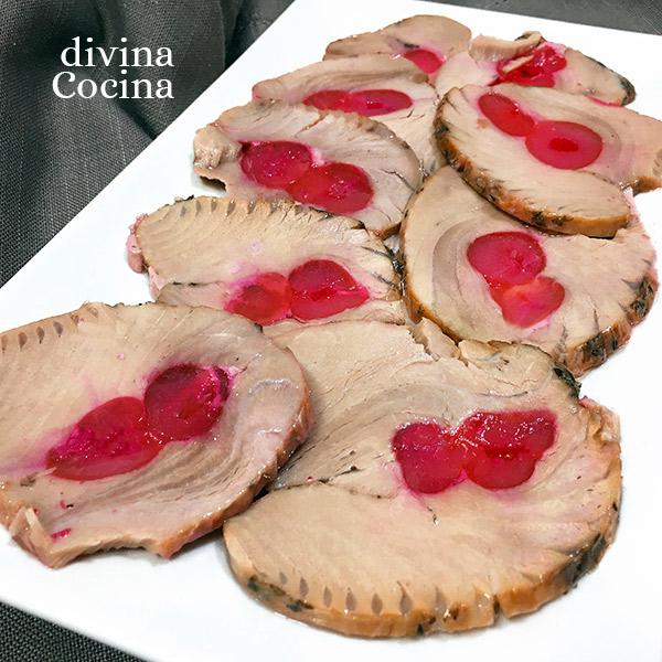 atun mechado con cerezas