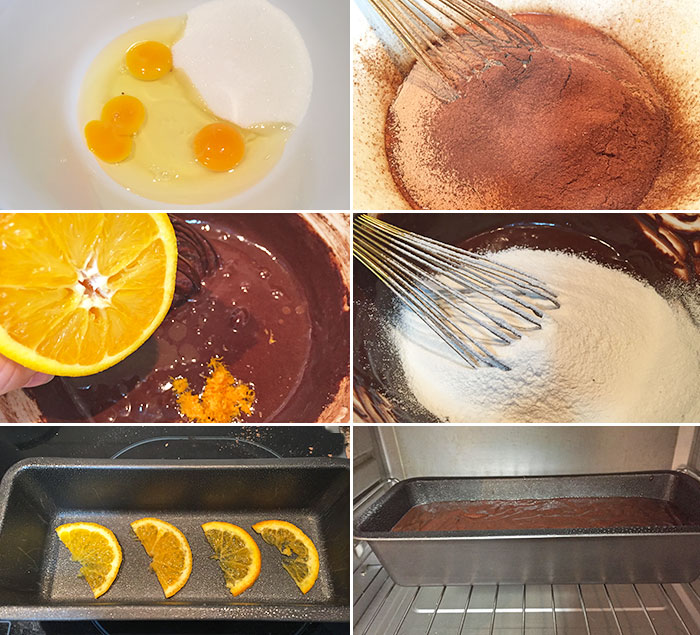 bizcocho de chocolate y naranja paso a paso