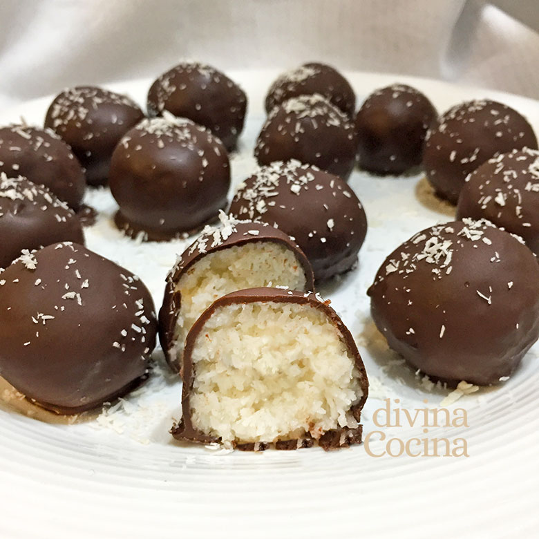 Bolitas de Coco y Chocolate - Receta de DIVINA COCINA