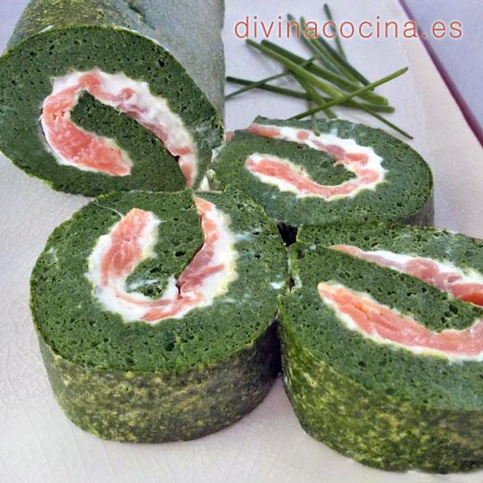 BRAZO DE GITANO DE ESPINACAS Y SALMÓN