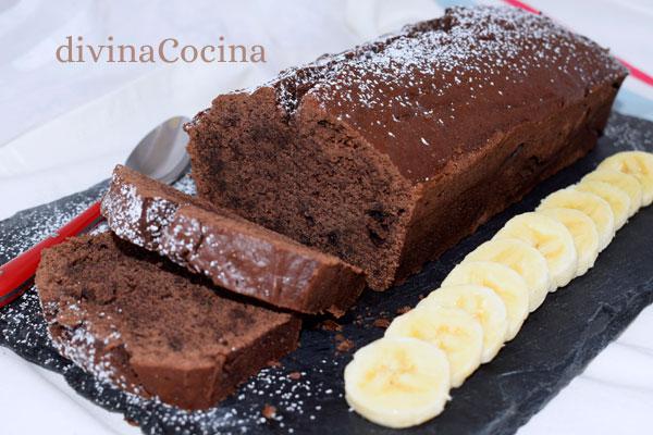 cake de plátano y chocolate