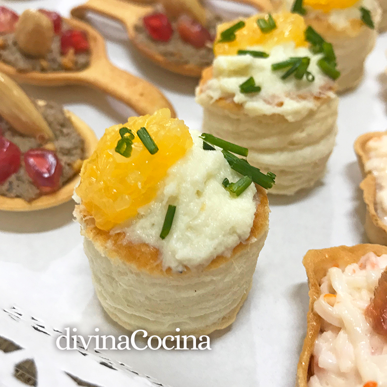 CANAPE DE BACALAO CON NARANJA