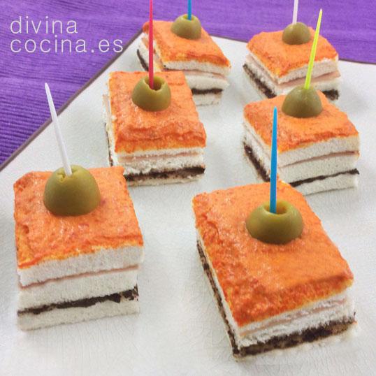 receta de canapés tres colores