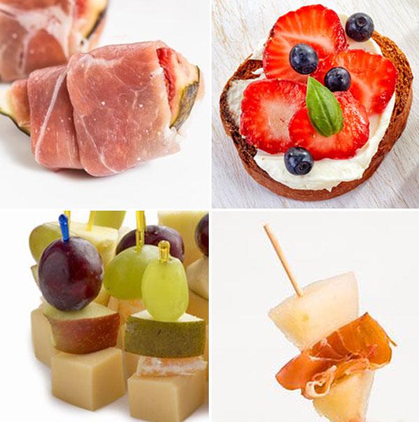 canapés con frutas