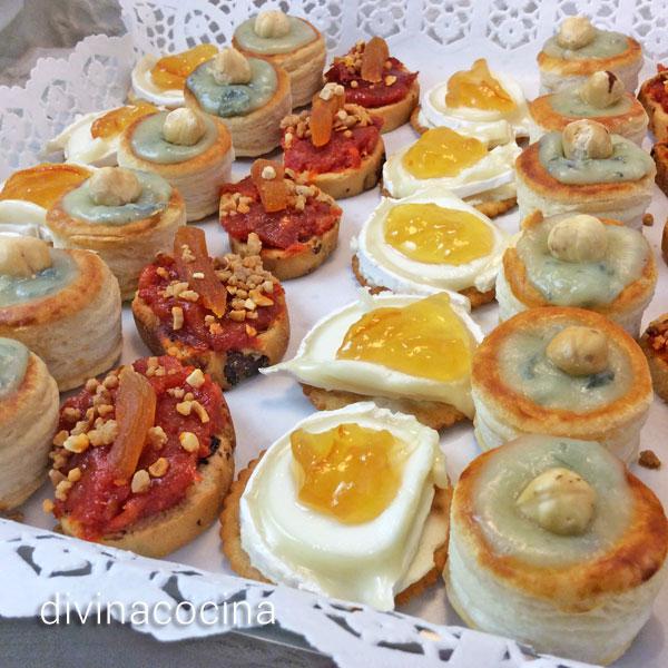 Canapés variados de fiesta