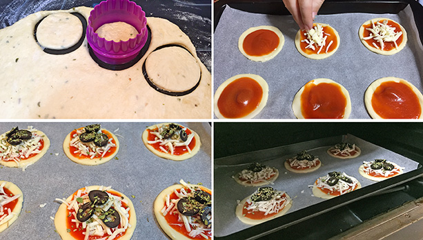 canapes de pizza paso a paso