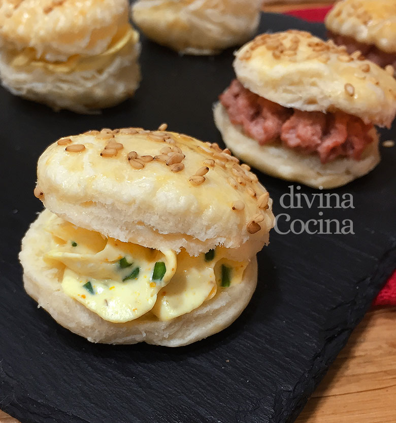 canapes de hojaldre rellenos