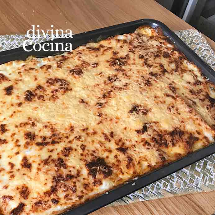 receta de canelones a la boloñesa bandeja