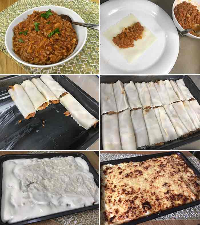 canelones paso a paso 