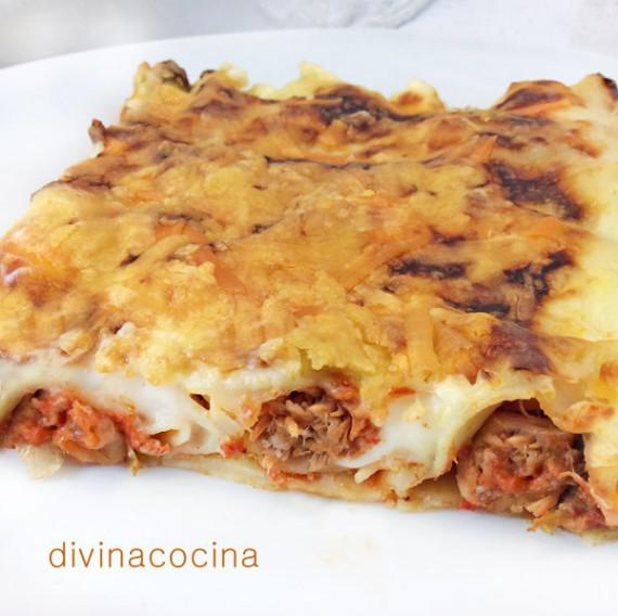 canelones de atun con tomate