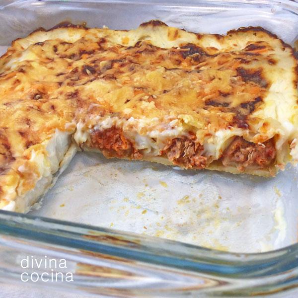 canelones de atun con tomate