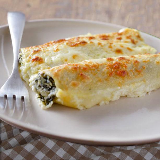 Canelones de espinacas