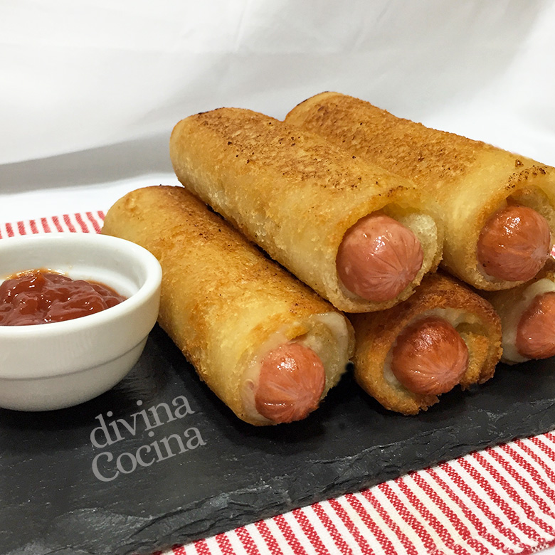 rollitos de salchichas pan de molde