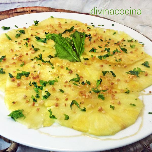 carpaccio de piña