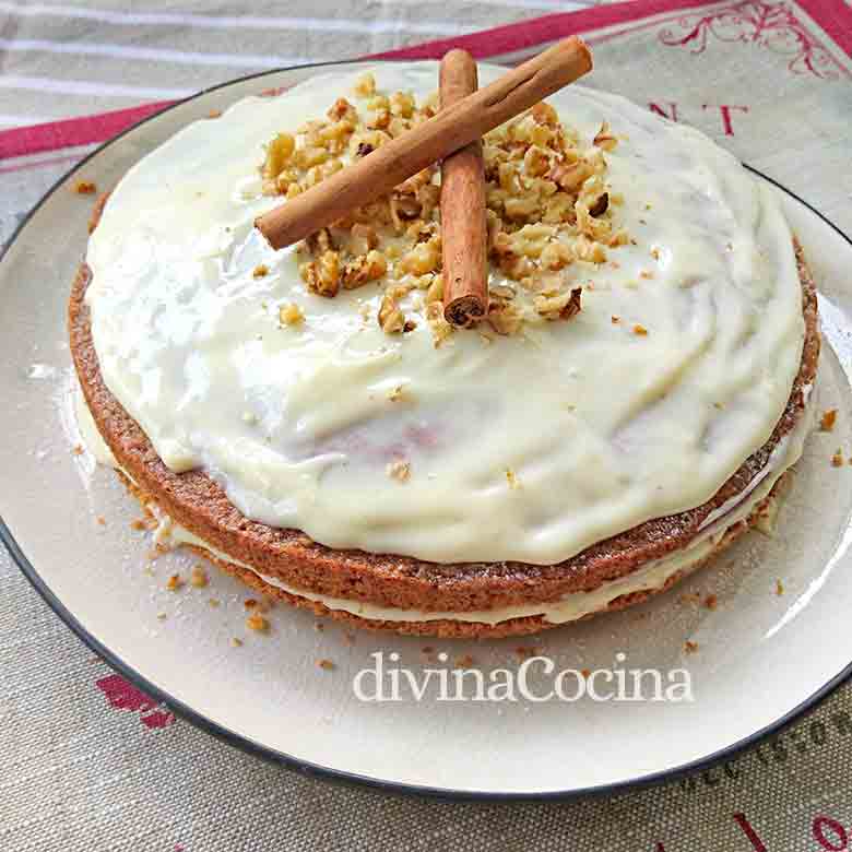 receta de tarta de zanahorias y chocolate blanco