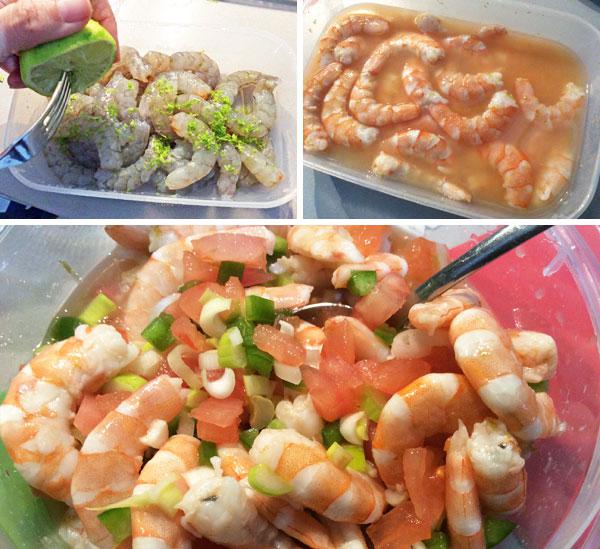 ceviche de langostinos sencillo