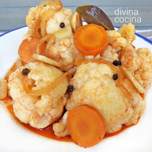 Coliflor en escabeche - Receta de DIVINA COCINA