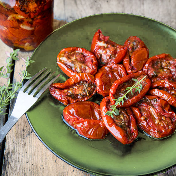 Tomates cherry secos en aceite. Receta