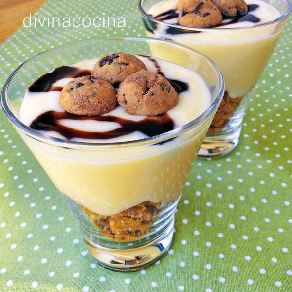 crema de vainilla con cookies