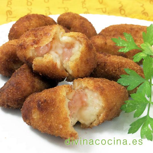 croquetas de salmón y queso crema