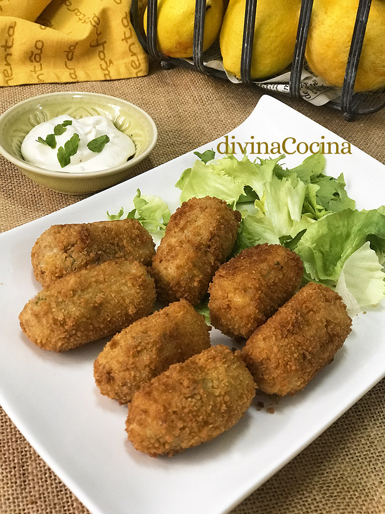 croquetas de pollo y patatas sin bechamel 