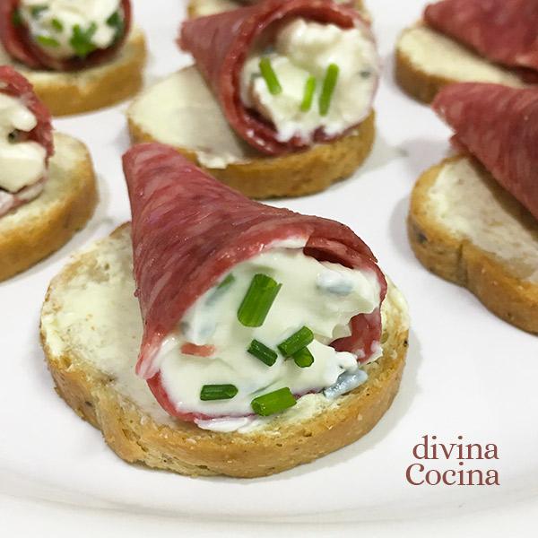 receta de cucurucho de salami