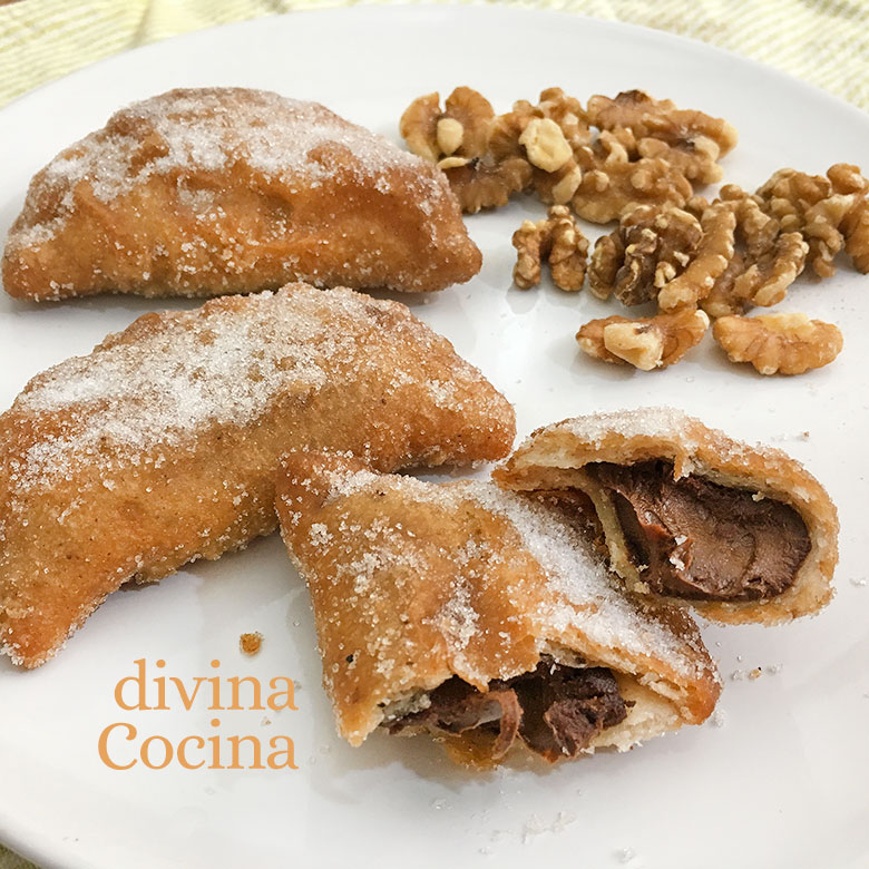 empanadillas de chocolate y nueces