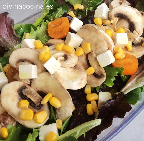 Arriba 63+ imagen recetas de ensaladas con champiñones