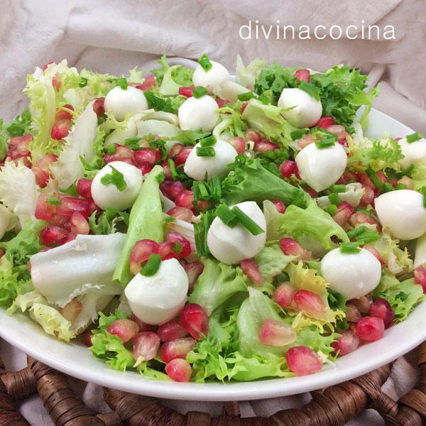 receta de ensalada de escarola y granada