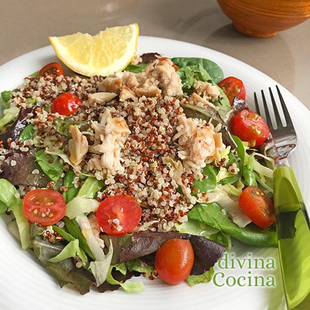 ensalada de quinoa y pollo