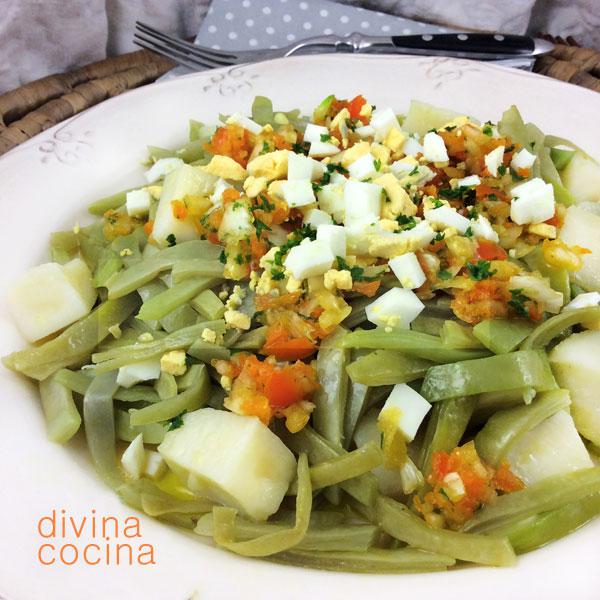 Ensalada templada de judías verdes - Receta de DIVINA COCINA