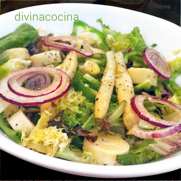 ensalada verde con vinagreta de limón