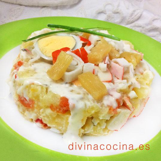 ensaladilla de huevo y surimi