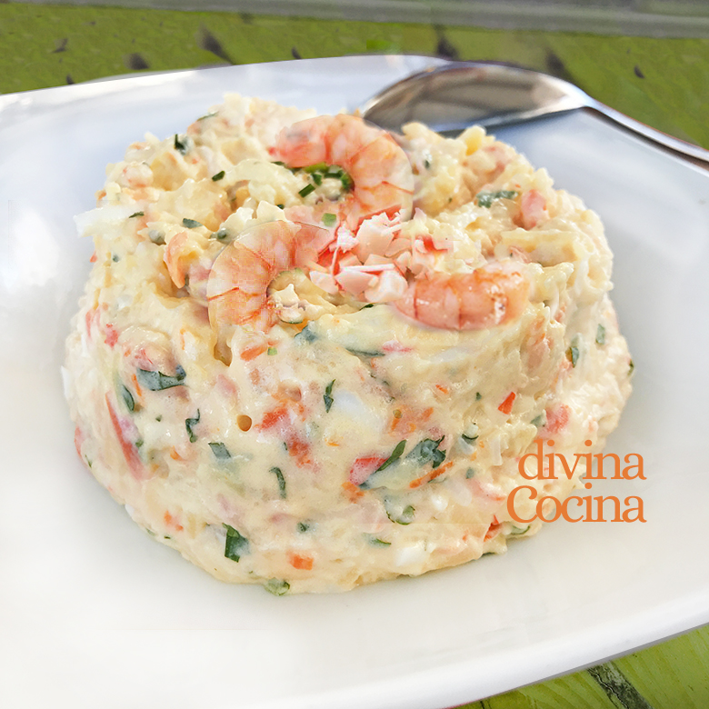 ensaladilla de langostinos y cangrejo