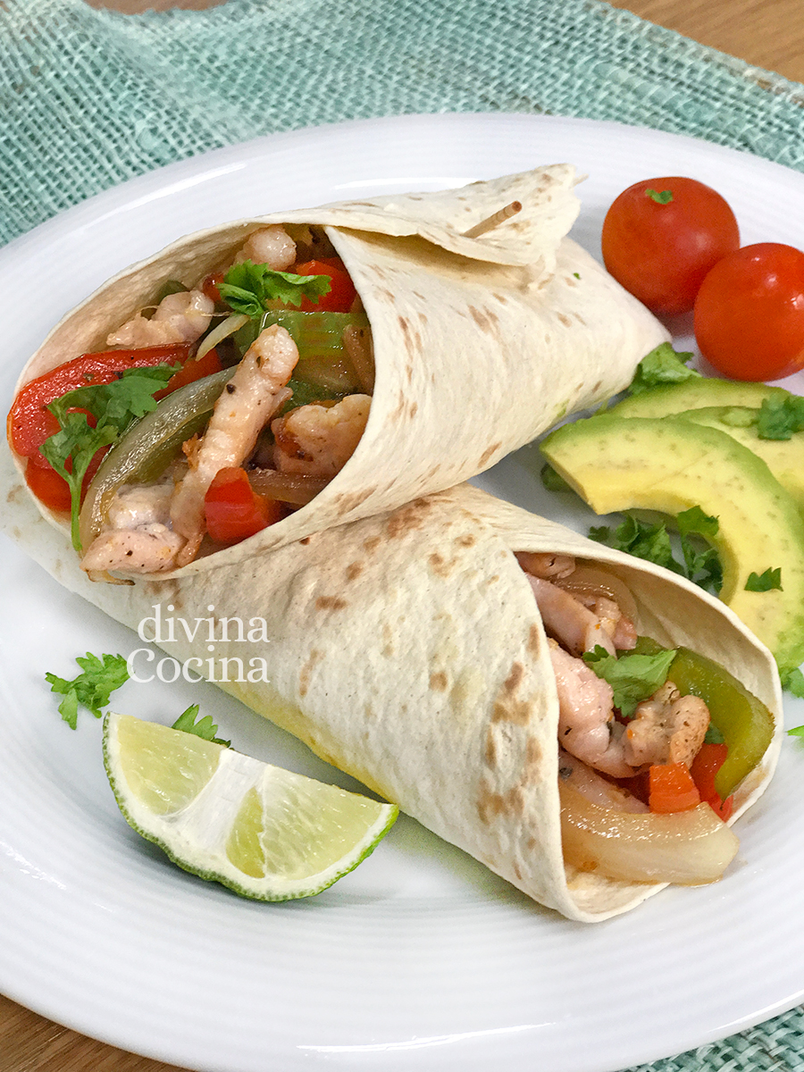 Fajitas de Pollo fáciles y rápidas - Receta de DIVINA COCINA Fajitas de Pollo fáciles y rápidas - Receta de DIVINA COCINA