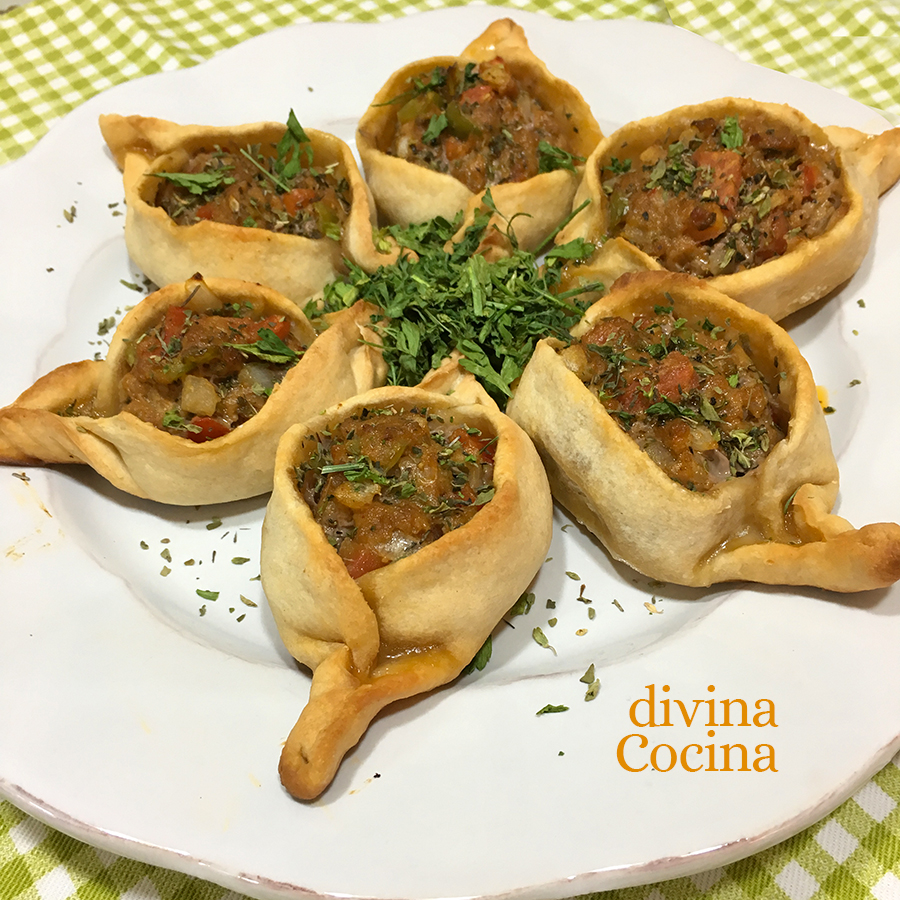 fatayer empanadillas libanesas de carne y verduras