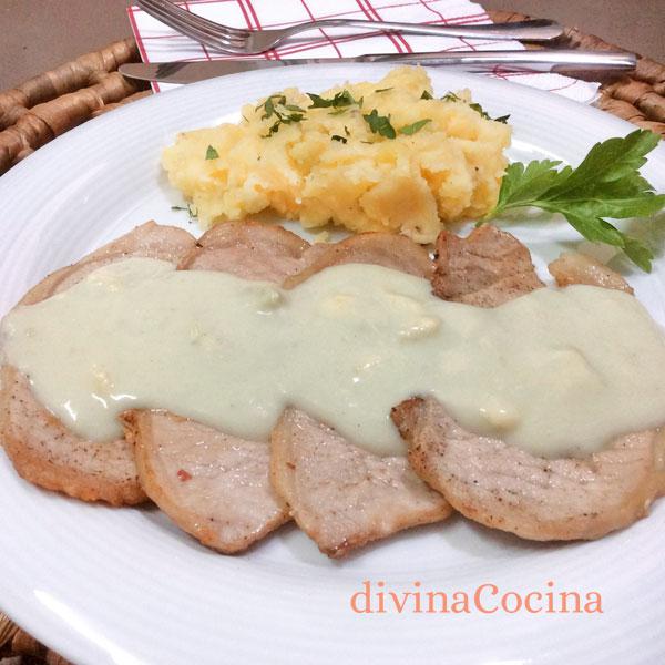 filetes de lomo con salsa roquefort