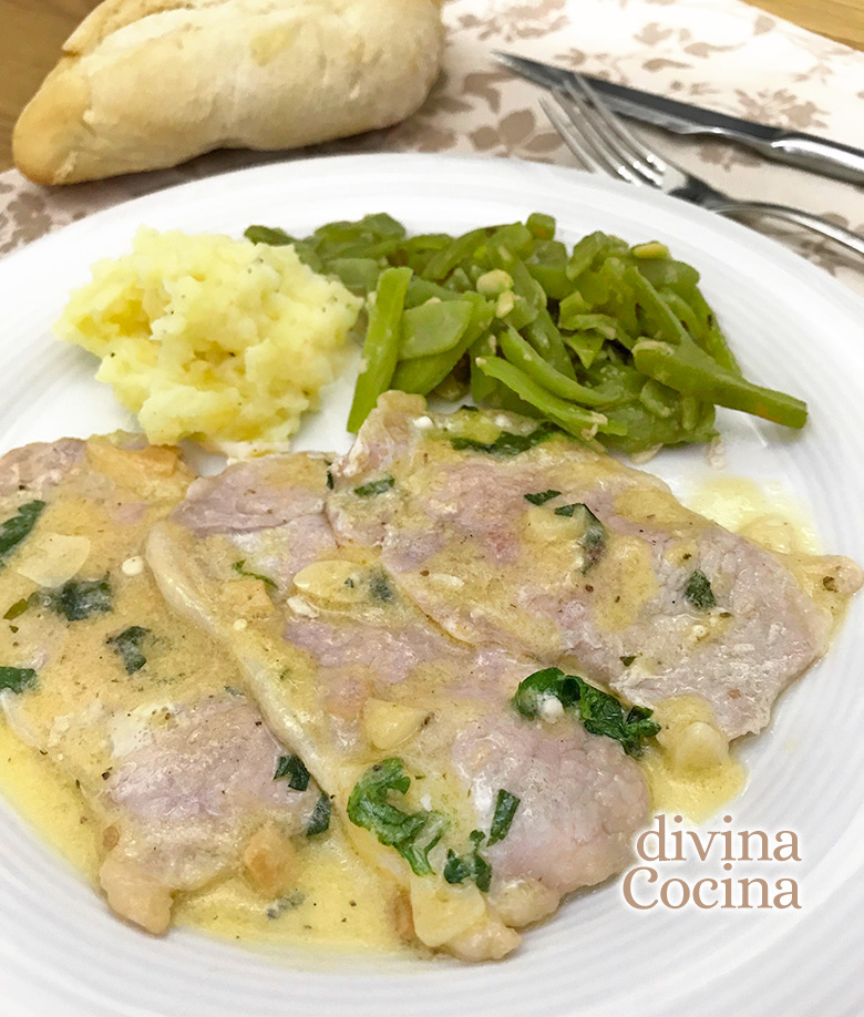 filetes de lomo salsa blanca