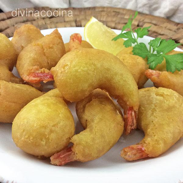 Gambas en gabardina - Receta de DIVINA COCINA