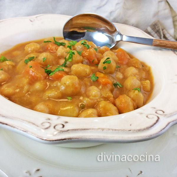 garbanzos con calabaza