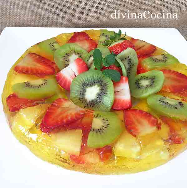 Gelatina de frutas frescas - Receta de DIVINA COCINA