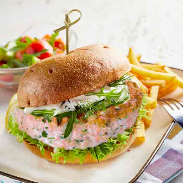 hamburguesa de salmon