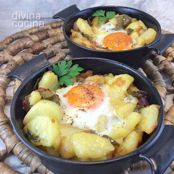 huevos con patatas al horno