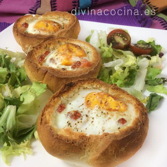 huevos al nido de pan