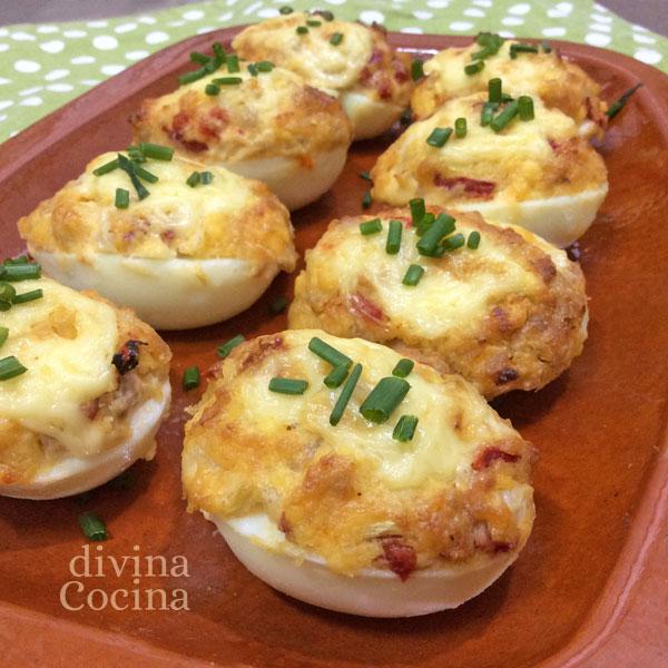 huevos rellenos al horno